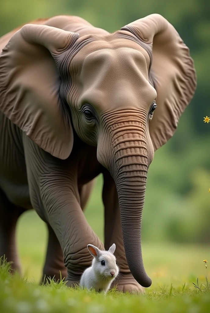 Elephant and rabbit friendship video