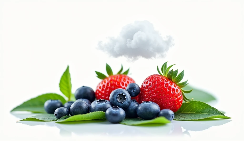 white bg green tea blueberry stawberry cloud spread