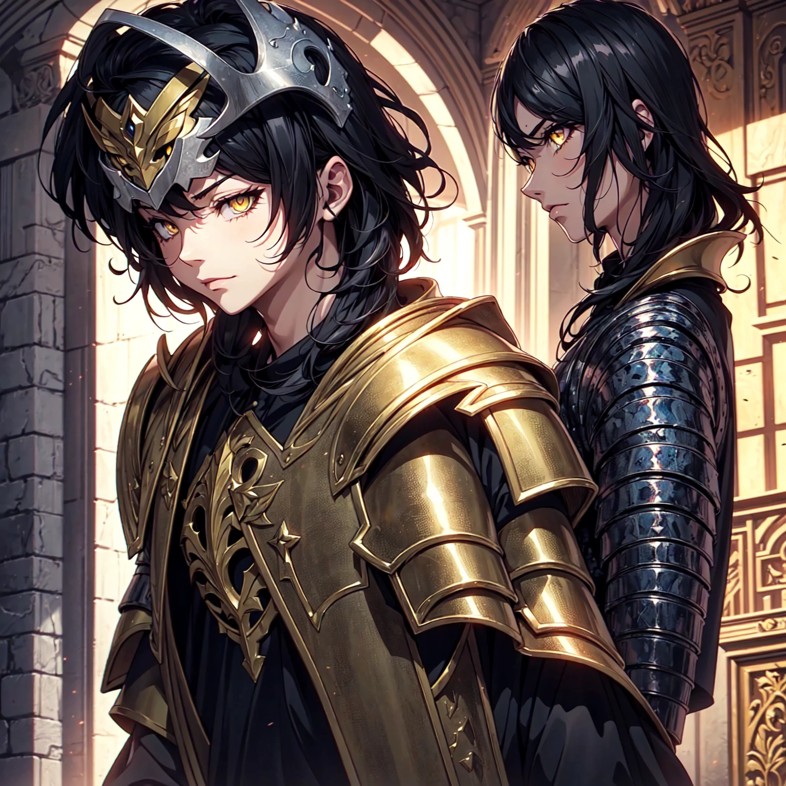 128K Ultra High Definition,
128K Ultra High Quality,
128K Ultra High Resolution,
Best Definition,
Best Quality,
Best Resolution,
Perfectly Detailed,
Perfectly Designed,
Extremely Detailed,
Extremely Designed,
Hyper Detailed,
Hyper Definition,
Hyper Quality,
Hyper Resolution,
Masterpiece,
(((Anime))),
Body Shot,
(((Boy))),
Handsome,
Muscular Body,
(((Black Mid Hair))),
(((Yellow Eyes))),
(((Obsidian Warlord Armor))),
(((Inside Of Medieval Royal Palace Background Scenery))),