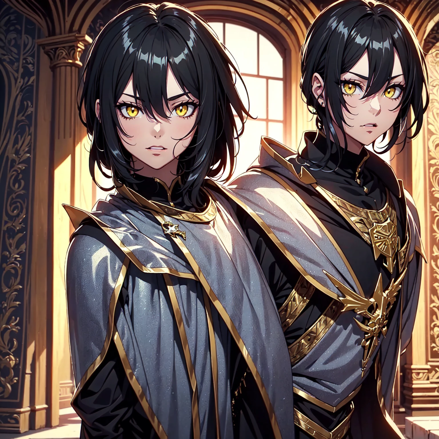 128K Ultra High Definition,
128K Ultra High Quality,
128K Ultra High Resolution,
Best Definition,
Best Quality,
Best Resolution,
Perfectly Detailed,
Perfectly Designed,
Extremely Detailed,
Extremely Designed,
Hyper Detailed,
Hyper Definition,
Hyper Quality,
Hyper Resolution,
Masterpiece,
(((Anime))),
Body Shot,
(((Boy))),
Handsome,
Muscular Body,
(((Black Mid Hair))),
(((Yellow Eyes))),
(((Obsidian Warlord Armor))),
(((Inside Of Medieval Royal Palace Background Scenery))),