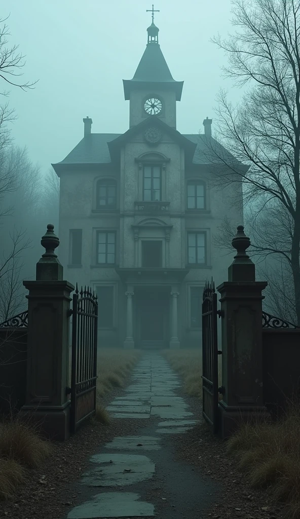 A towering, crumbling asylum stands at the edge of the forest, shrouded in thick fog. Rusted gates creak as the wind blows, and faint whispers echo from the darkness within. Inside, peeling wallpaper reveals scratch marks and eerie, faded murals of crying children. Wheelchairs sit in eerie stillness, and shadows shift unpredictably, suggesting you’re never truly alone. The walls ooze with a damp, moldy stench, and a cold, invisible presence seems to brush against your skin. Will you brave a night in this house of forgotten souls?