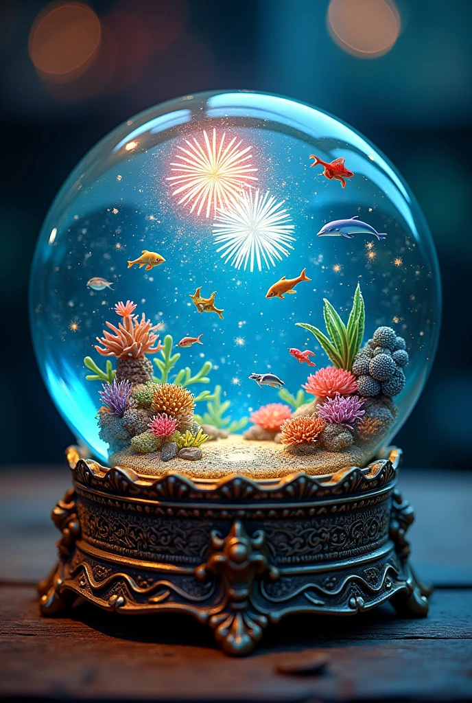 Snow globe Ocean firework Bright colors colorful
