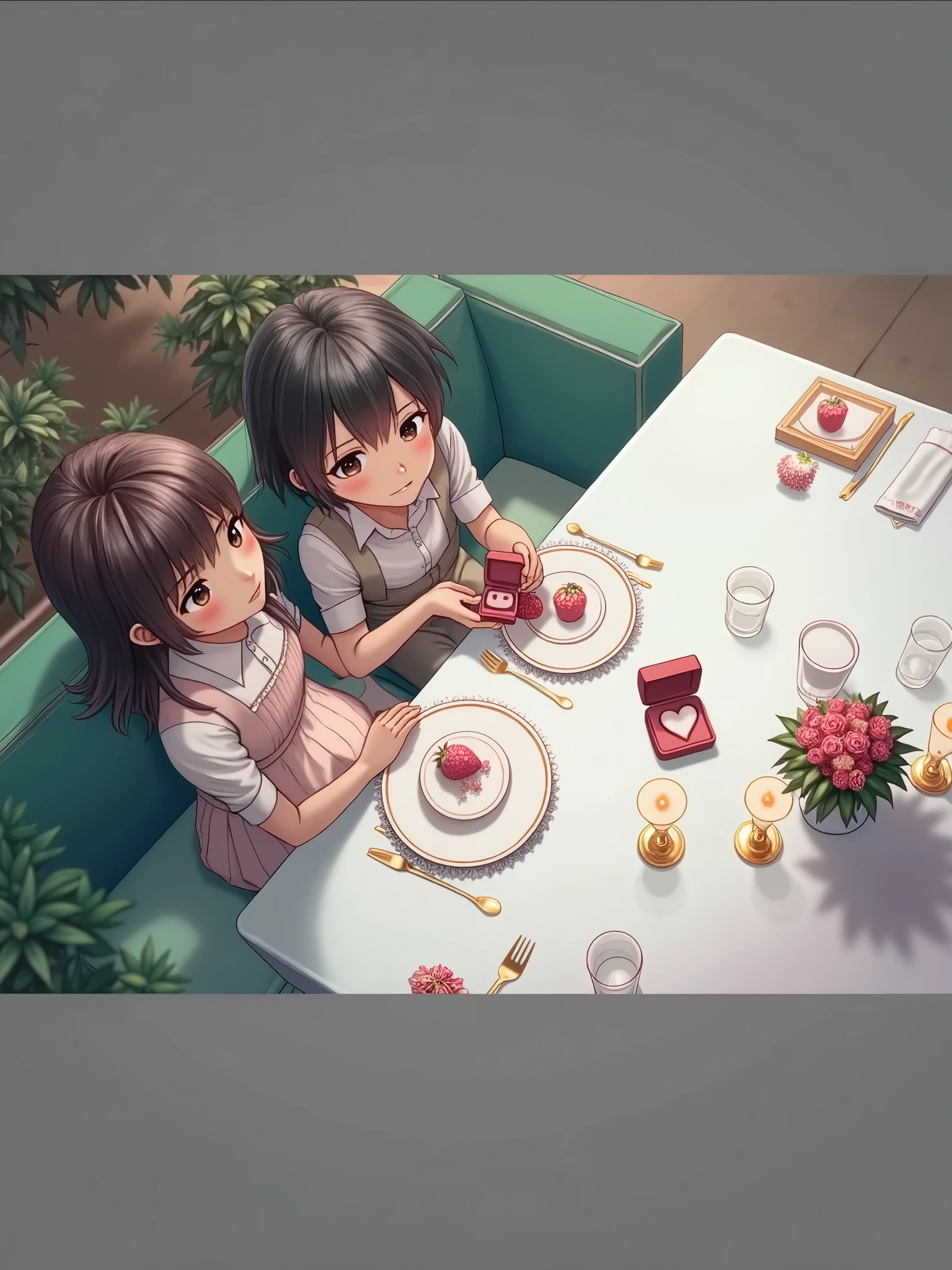 Seat a table boy and girl propose