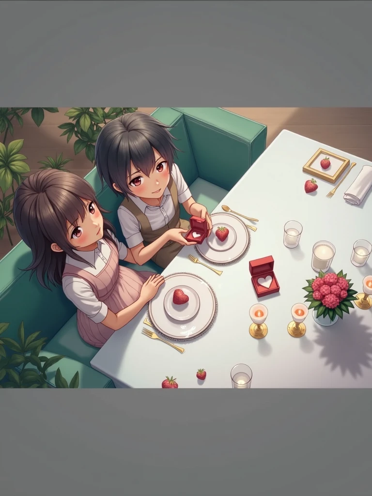 Seat a table boy and girl propose