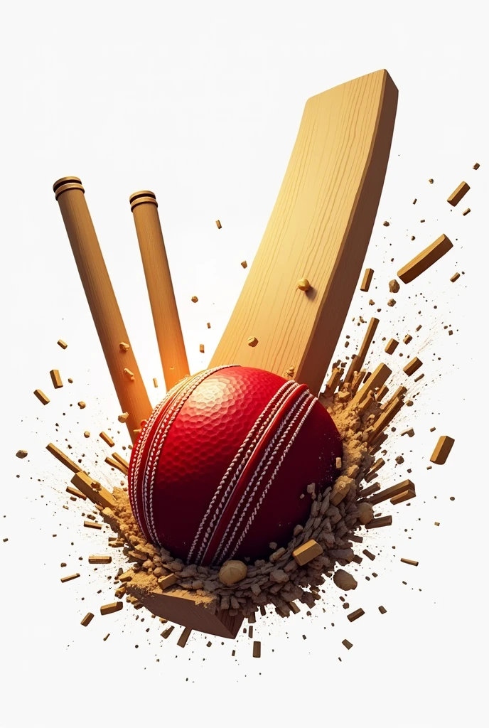 Team name logo "ball smashing the wicket, And Golden Bails Written on the ball"