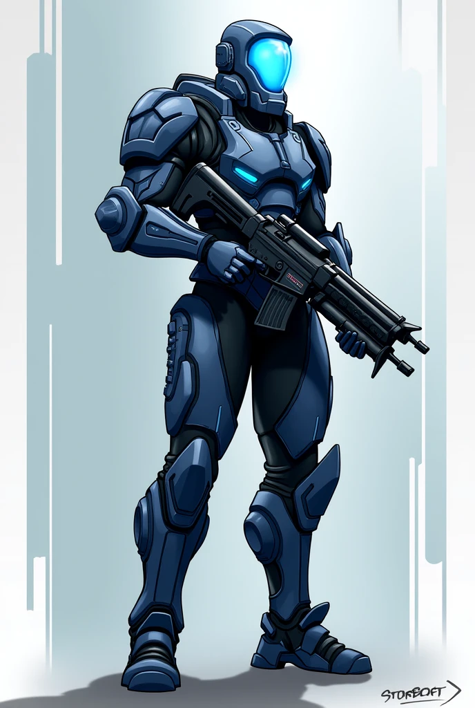 terran ghost male from starcraft 2 in vector form. same as in the game