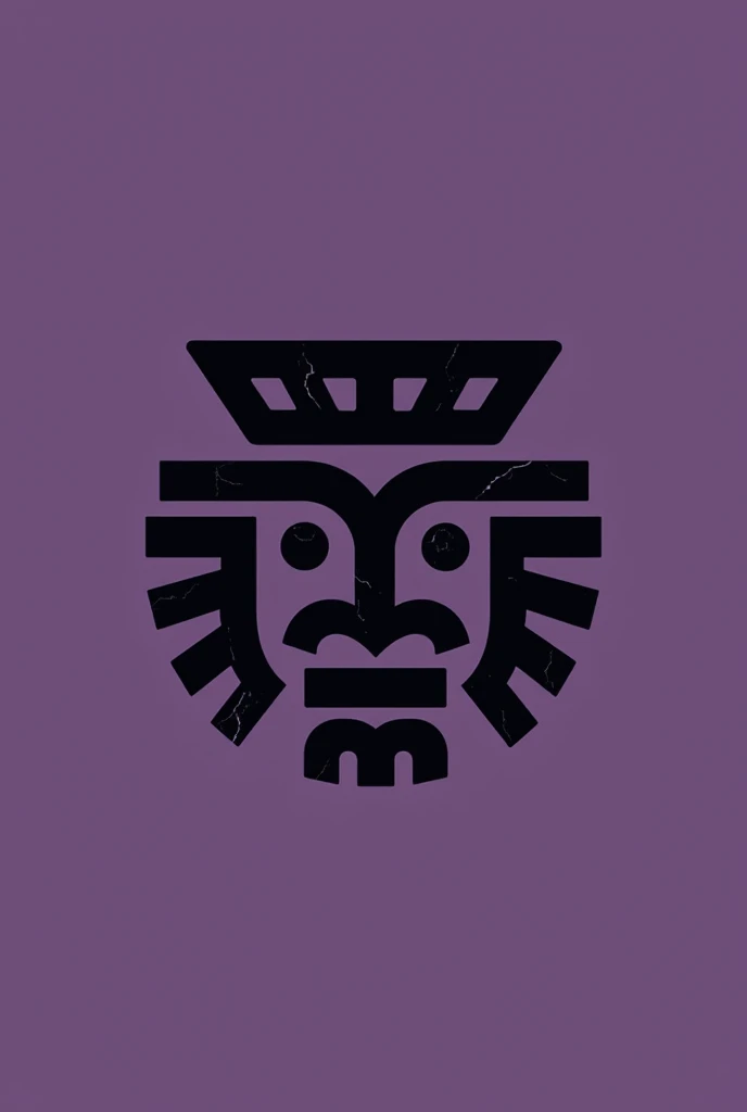 Create an Aztec logo with a minimalist style for the sale of clothing with black and purple colors reflecting an obsidian