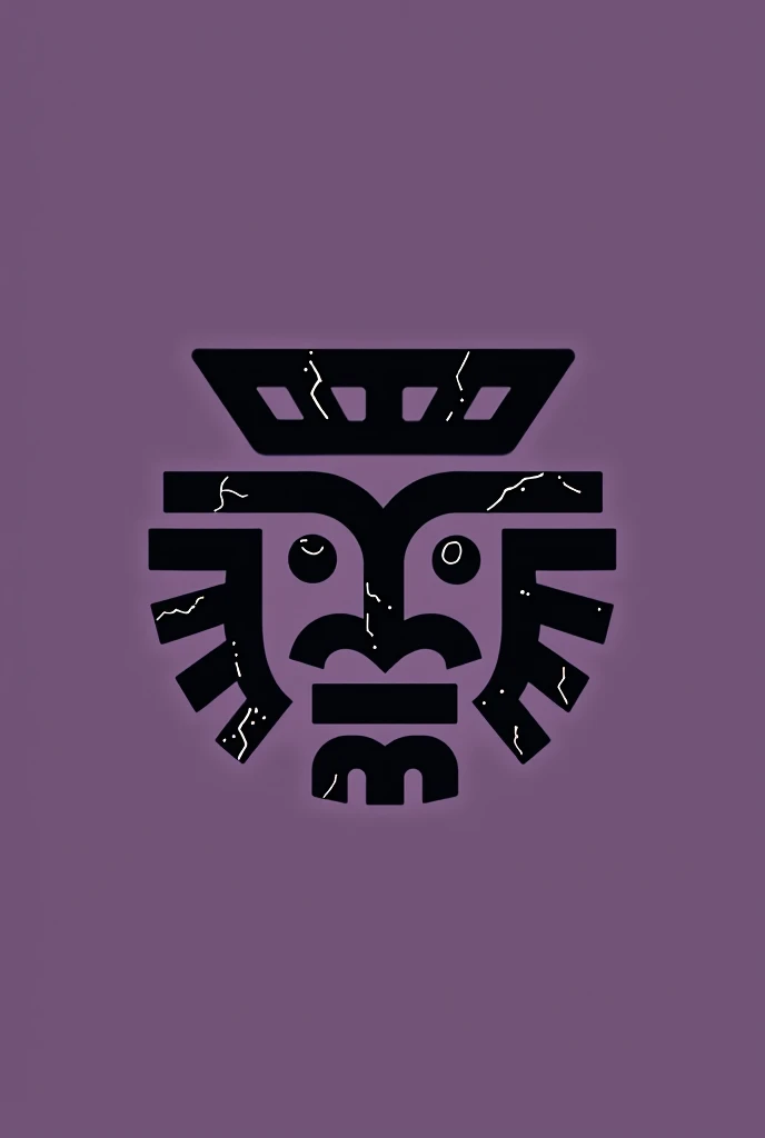Create an Aztec logo with a minimalist style for the sale of clothing with black and purple colors reflecting an obsidian