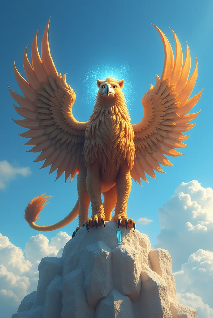 Griffin,full body,blue sky,nail,energy
