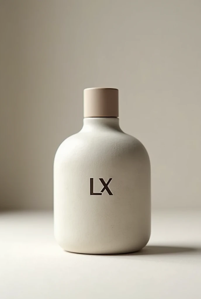 A simple hand made perfume bottle with lx Word logo and