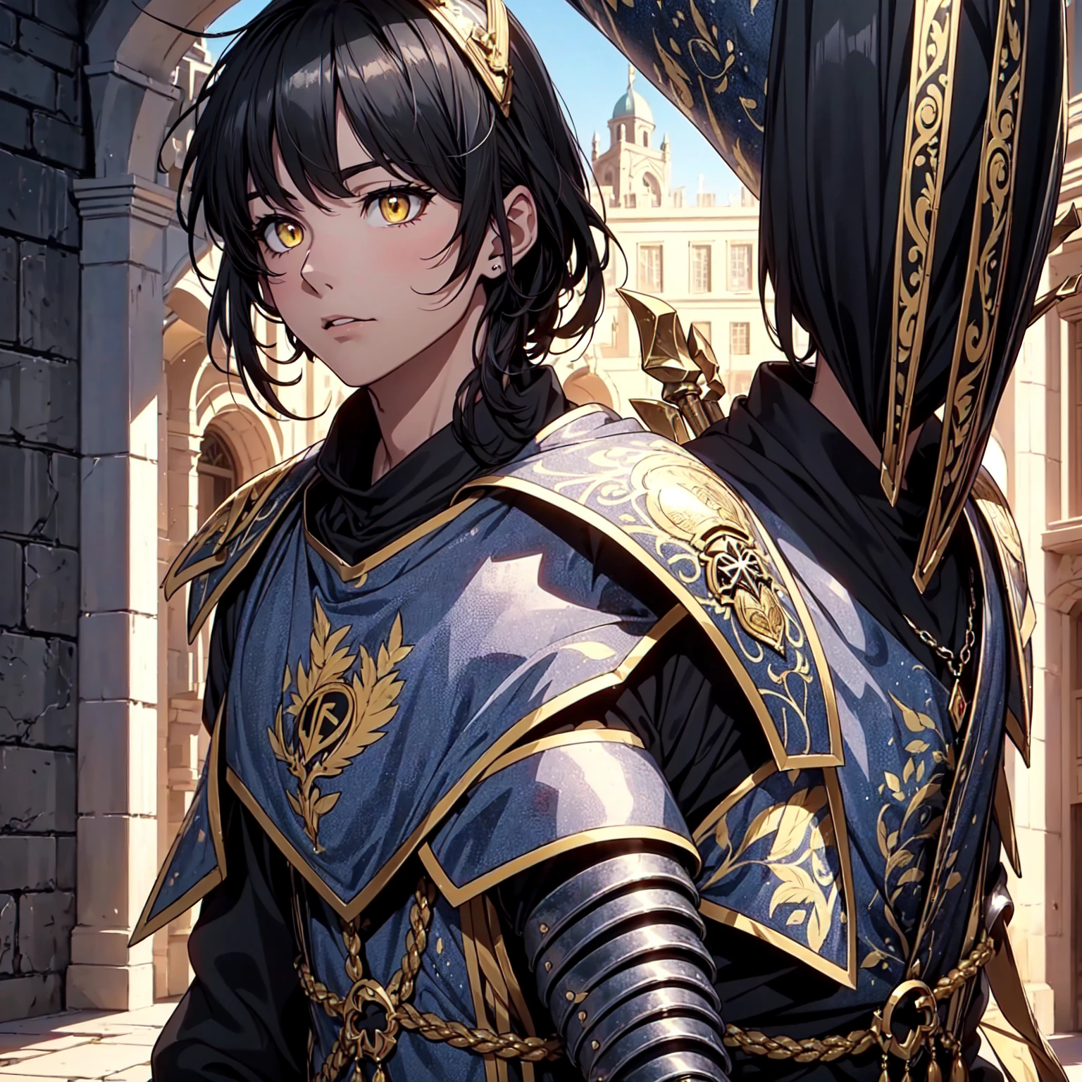 128K Ultra High Definition,
128K Ultra High Quality,
128K Ultra High Resolution,
Best Definition,
Best Quality,
Best Resolution,
Perfectly Detailed,
Perfectly Designed,
Extremely Detailed,
Extremely Designed,
Hyper Detailed,
Hyper Definition,
Hyper Quality,
Hyper Resolution,
Masterpiece,
(((Anime))),
Body Shot,
(((Boy))),
Handsome,
Muscular Body,
(((Black Mid Hair))),
(((Yellow Eyes))),
(((Obsidian Warlord Armor))),
(((Inside Of Medieval Royal Palace Background Scenery))),