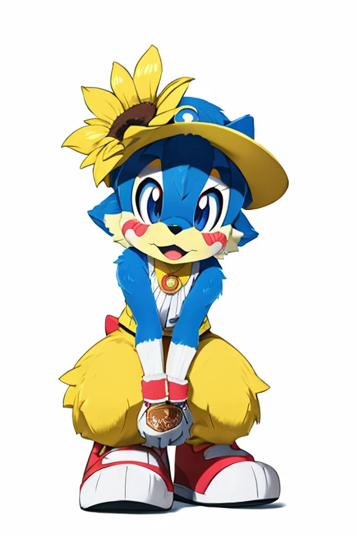 Furry female head sunflower alola pokemon sun and moon fursuit mascot baseball style 