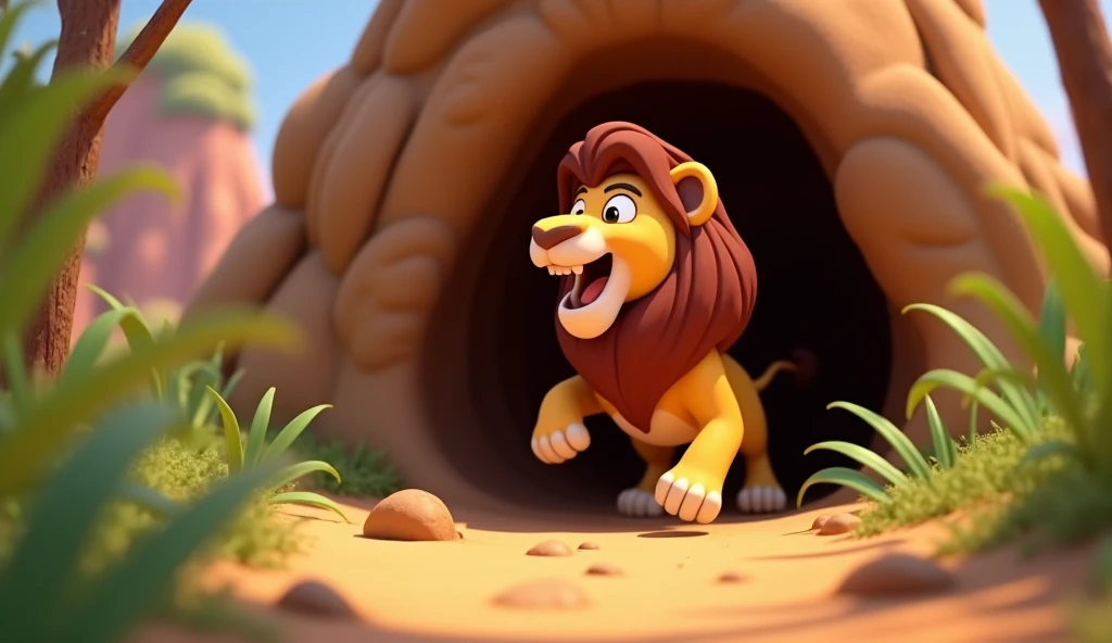 शेर ne गड्ढे में se Baat Karte huye in Carton 3D Animated