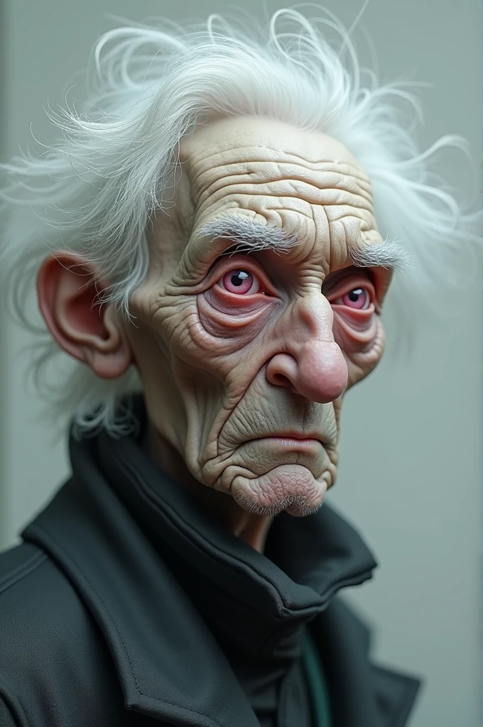 Male, fragile, white hair, pink eyes