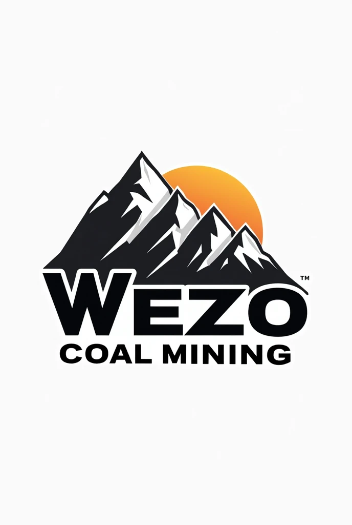 Contruct a creative and meaningful logo for a steam coal minning company called "WEZO coal mining". Integrate the words within the logo. It is an above ground coal minning company. That sells its coals to cement factories. Do not use an axe on the logo.