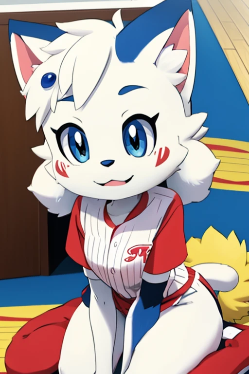 Furry female nice eyes cat alola pokemon sun and moon fursuit mascot baseball style 
