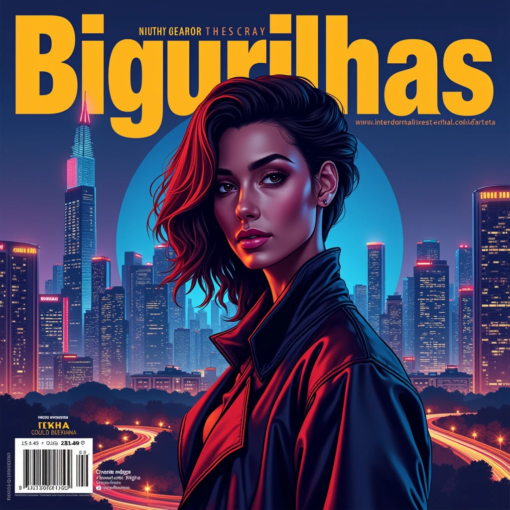 BIGURILHAS magazine cover page in vector .