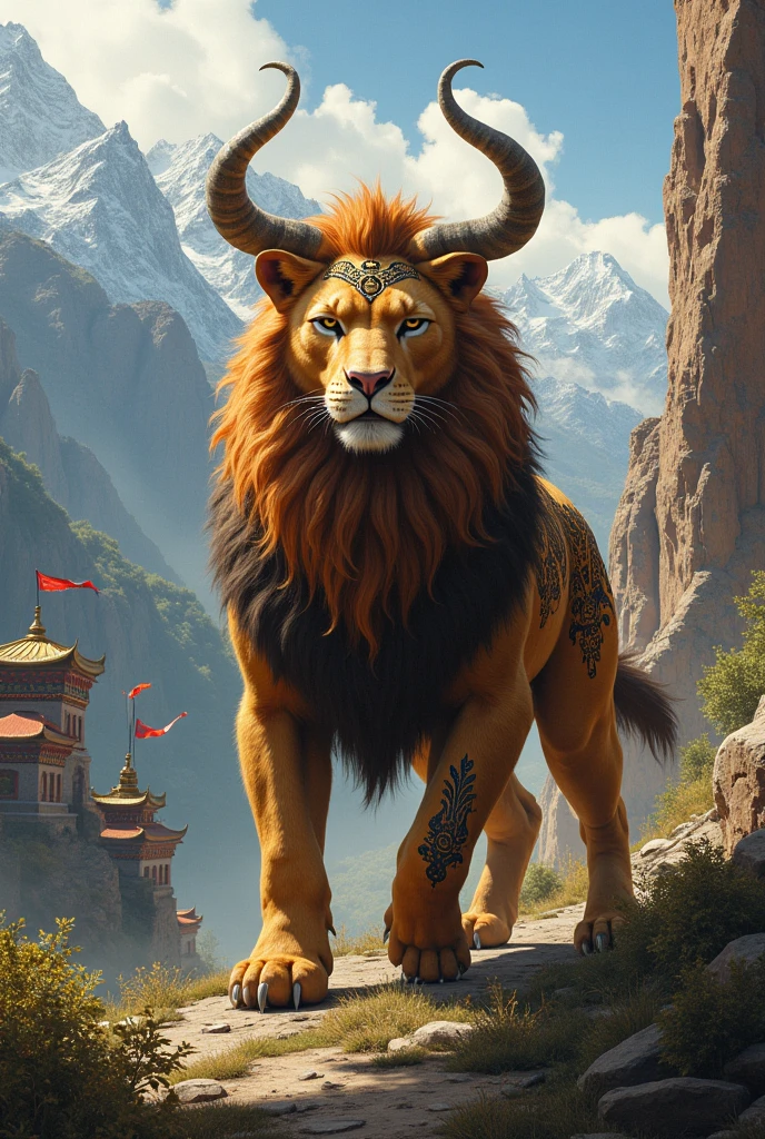 Create country nepal 🇳🇵as a mythical animal creature realistic 