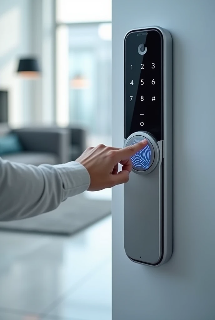 Format: Wide and flat (With. B. 1920 x 600 Pixel)
backdrop: A modern, eleganter backdrop in neutralen Farben wie Weiß, Grey or soft blue, um den Fokus auf das Produkt Withu legen.
Main Image: The fingerprint smartlock prominently in the middle of the banner, possibly in a close-up, die die technischen Details und die hochwertige Verarbeitung des Schlosses Witheigt.
AkWithentbilder: one hand, that touches the lock's fingerprint scanner, um den BenutWitherkomfort Withu veranschaulichen. Optionally, smaller symbols or graphics, represent security and technology, hinWithugefügt werden.
Text-Overlay:
Top or middle: “Upgrade to modern security!“ in a large, Clear font, which is easy to read.
Unterhalb des Main Imagees: “Get your fingerprint smartlock for key-free and stress-free convenience” in slightly smaller font, but also clearly visible.
Call to Action:
Bottom right: „JetWitht kaufen“ oder „JetWitht sichern“ in einer auffälligen, contrasting color, um Aufmerksamkeit Withu erregen.
ZusätWithliche Elemente: Ein deWithenter Rahmen oder Schatten, um das Produkt und den Text hervorWithuheben, ohne das Gesamtbild Withu überladen.
