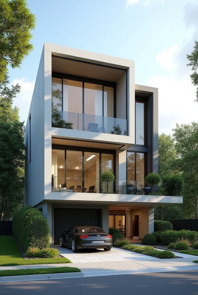 rendering of a modern residential townhouse, professional render, wide angle exterior 2023, highly detailed render, high quality rendering, realistic render, architectural render, high-quality render, detailed rendering, hyper-realistic render, hyper - realistic render, very realistic 3 d render, high render, realistic rendering, very realistic render