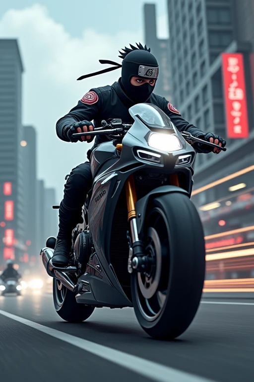 Kakashi on bike