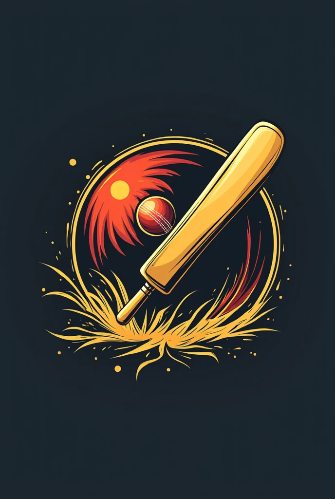 Design logo with ball hitting the wicket, the background filled with the round shield" please write Golden bails text on it