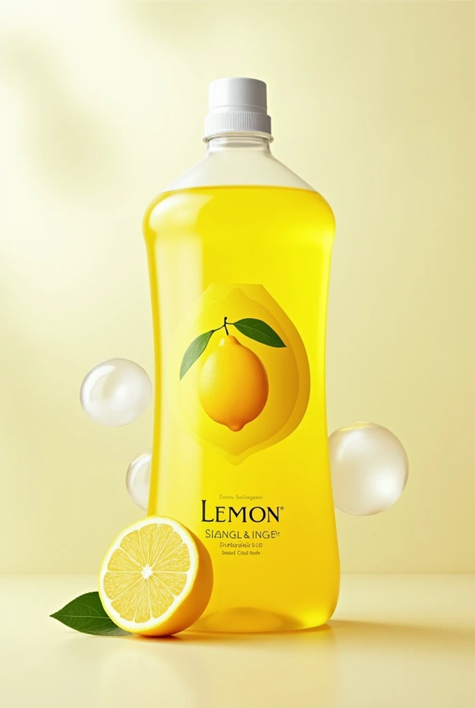 Lemon dishwasher liquid lable