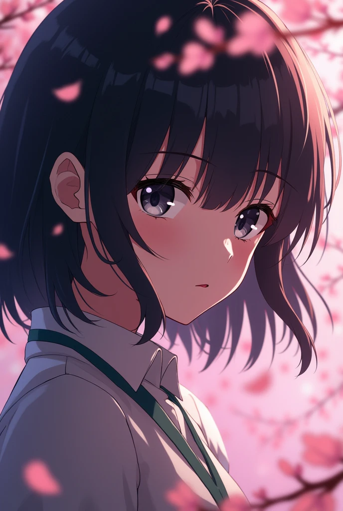 Capture the essence of Haruna Sakura, the enigmatic Japanese anime character, in a cinematic masterpiece. Depict her in a pivotal moment of her journey, surrounded by the beauty of cherry blossoms and her unwavering determination. Let your art or words bring her character to life, evoking emotion and intrigue