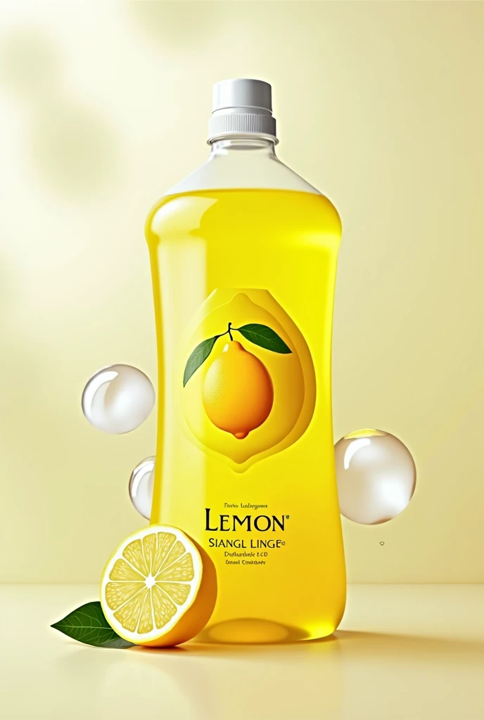 Lemon dishwasher liquid lable