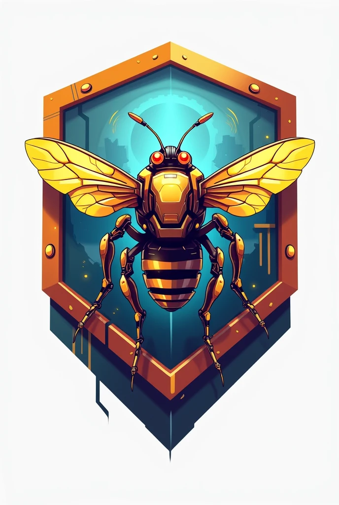 Bee robotic construction logo