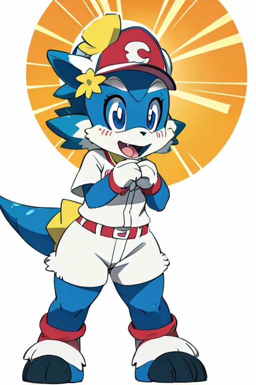 Furry female stegosaurus dinosaur alola pokemon sun and moon fursuit mascot baseball style 