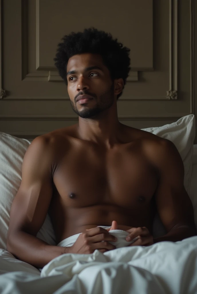 Watching a black man cum in bed
