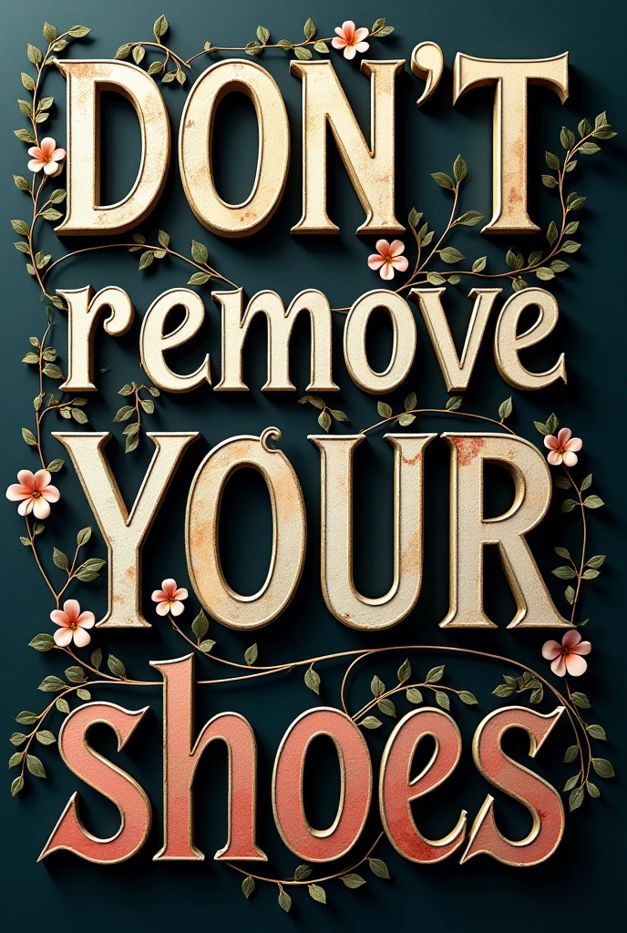 Don't remove your shoes typography with aesthetic background



