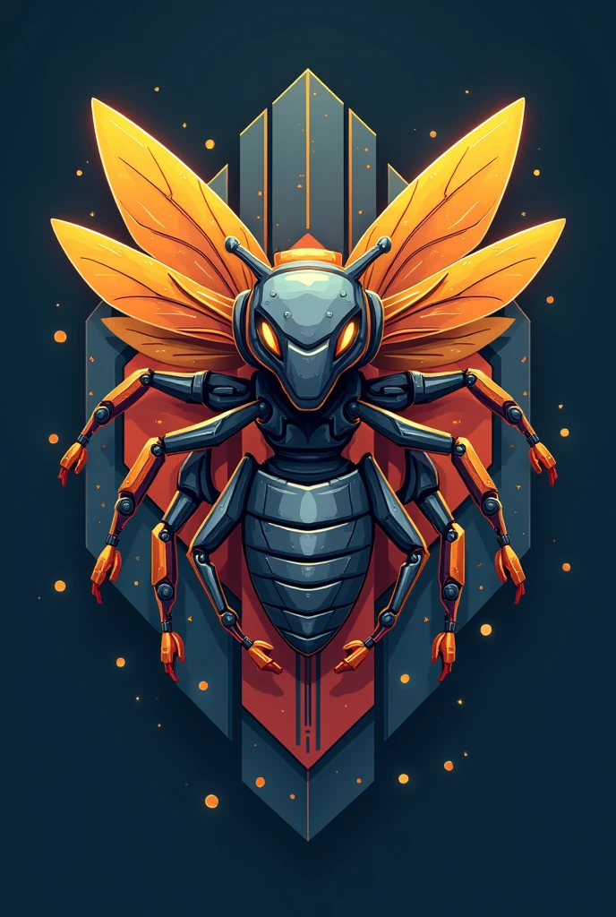 Bee robotic construction logo