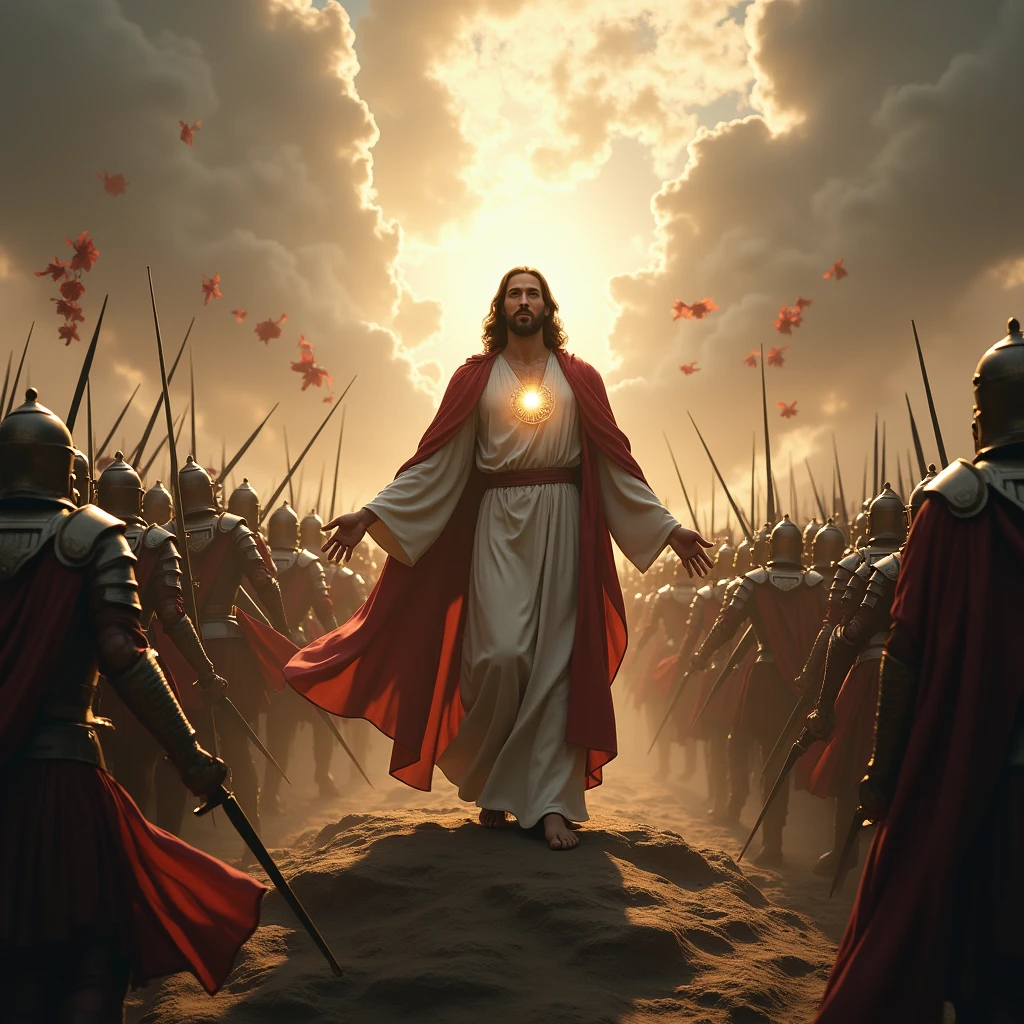 Jesus fighting a thousand soldiers   