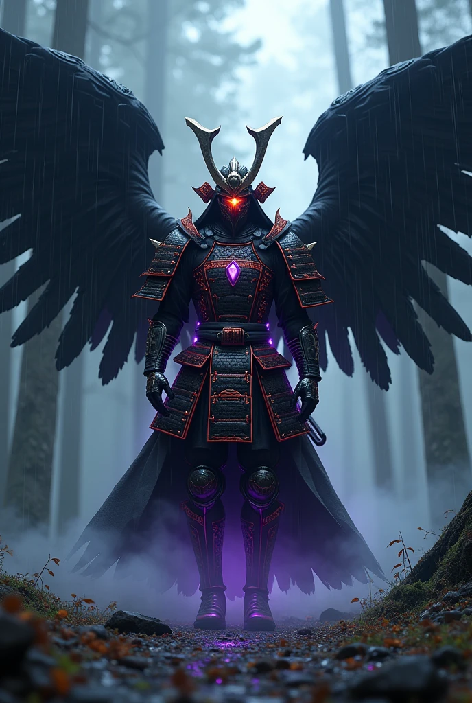 AI art angel of death generated for keywords no visible face, no visible mouth, full samurai armor, 1 man, flaming eye, fantasy, edo era samurai armor angel, samurai helmet, heavy armor with neon highlights, rain, foggy forest, scenery, black and red armor, black and gold armor, fighting, swords katana, samurai angel armor, 4 huge black angel wings, sparks flying, good anatomy, purple glow, wearing edgDeathKnight samurai armor, edgDeathKnight samurai armor., more_details:-1, more_details:0, more_details:0.5, more_details:1, more_details:1.5, r1ge, rage mode angel of death Comments No comments yet no visible face, no visible mouth, full samurai armor, 1 man, flaming eye, fantasy, edo era samurai armor angel, samurai helmet, heavy armor with neon highlights, rain, foggy forest, scenery, black and red armor, black and gold armor, fighting, swords katana, samurai angel armor, 4 huge black angel wings, sparks flying, good anatomy, purple glow, wearing edgDeathKnight samurai armor, edgDeathKnight samurai armor., more_details:-1, more_details:0, more_details:0.5, more_details:1, more_details:1.5, r1ge, Rage mode uses the model and LoRA