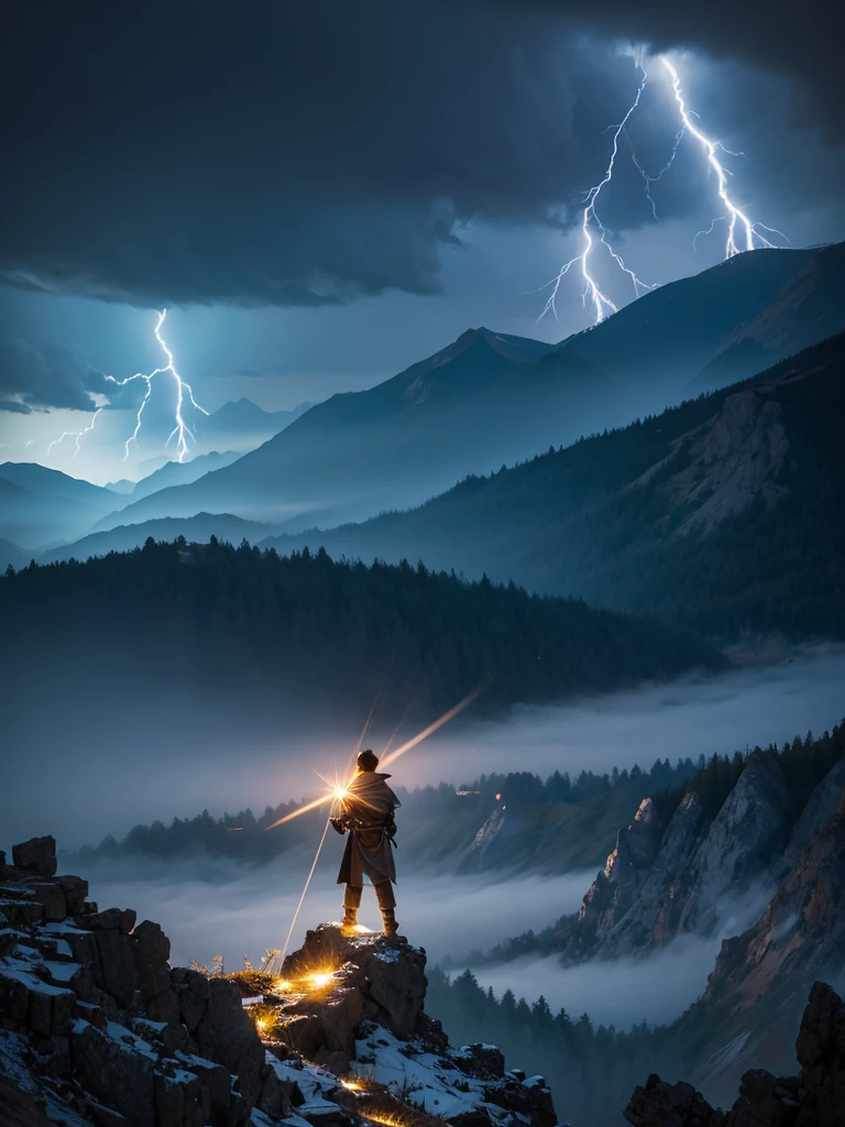 In the ancient land of the East,A young hero emerges,It caused a strange phenomenon between heaven and earth。He stood at the top of the mountain,Surge forward,heavily clouded,Thunder roars,Lightning streaks through the sky,Light up his figure。The earth trembles,Mountains and rivers change color,All the scenes are telling of the extraordinary youth,His power makes heaven and earth respond,A stunning picture。