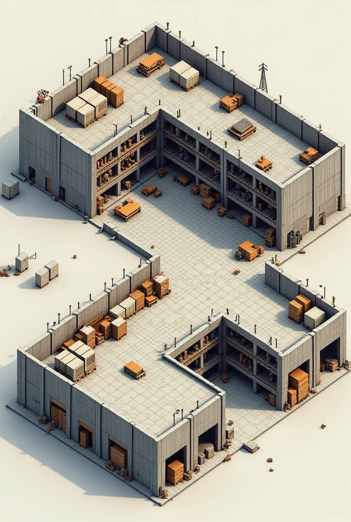 Create a L shape warehouse prototaip