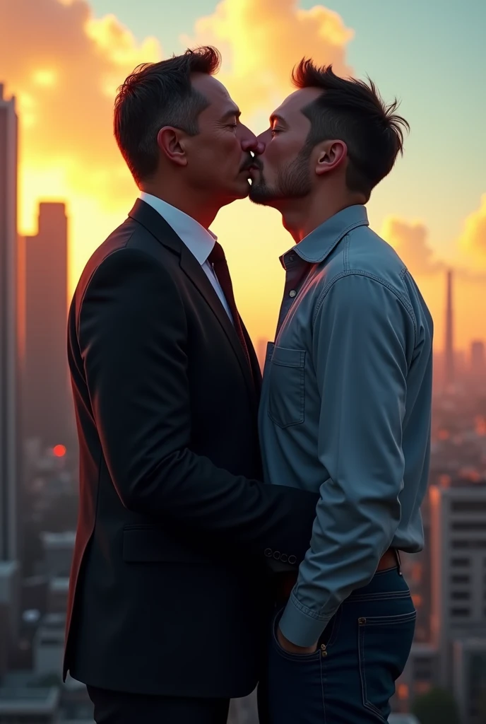 Make Alexandre de Moraes kissing elon musk (search up how they actually look and maje it aacurate)
