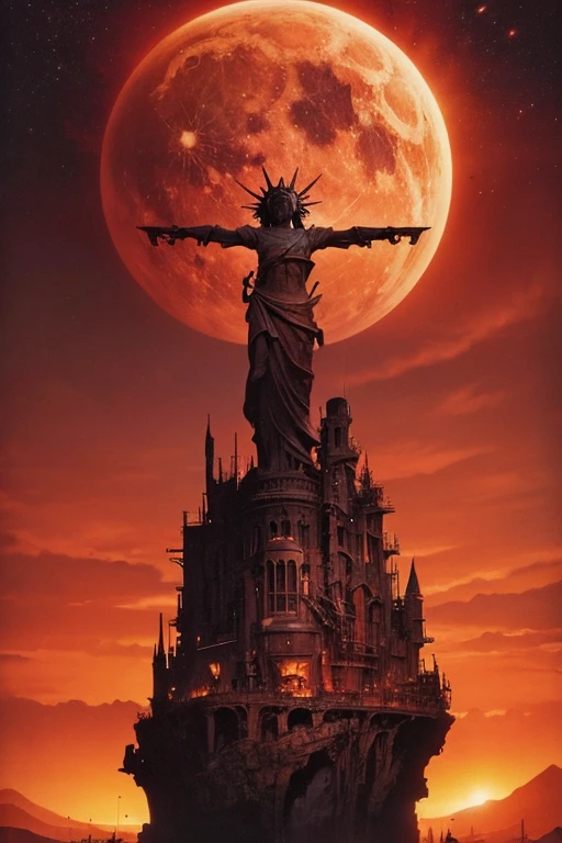 Highest quality、masterpiece、Desolate Earth、wreckage、Red Sky、Surrealism