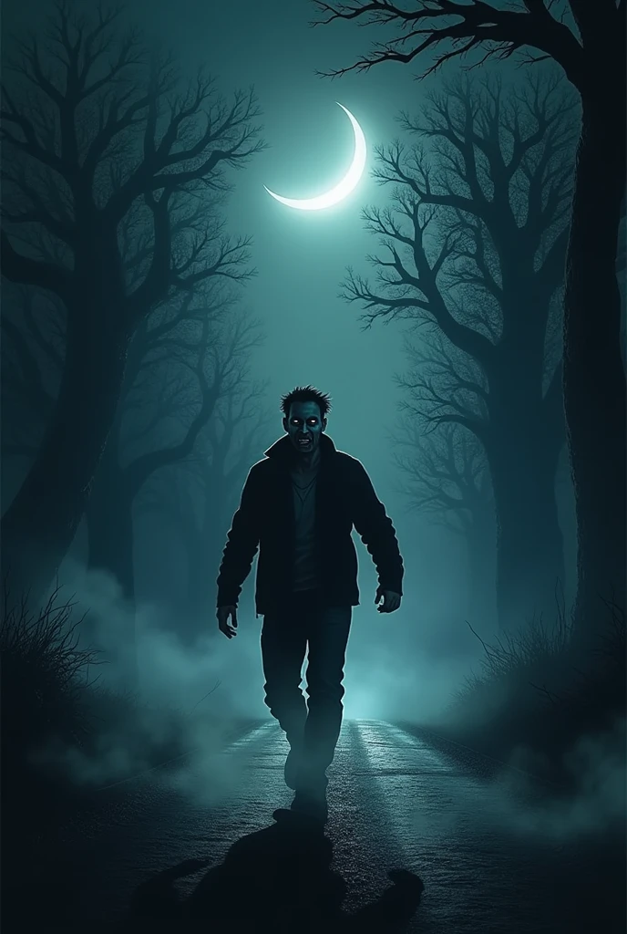 Man scared in night road horror