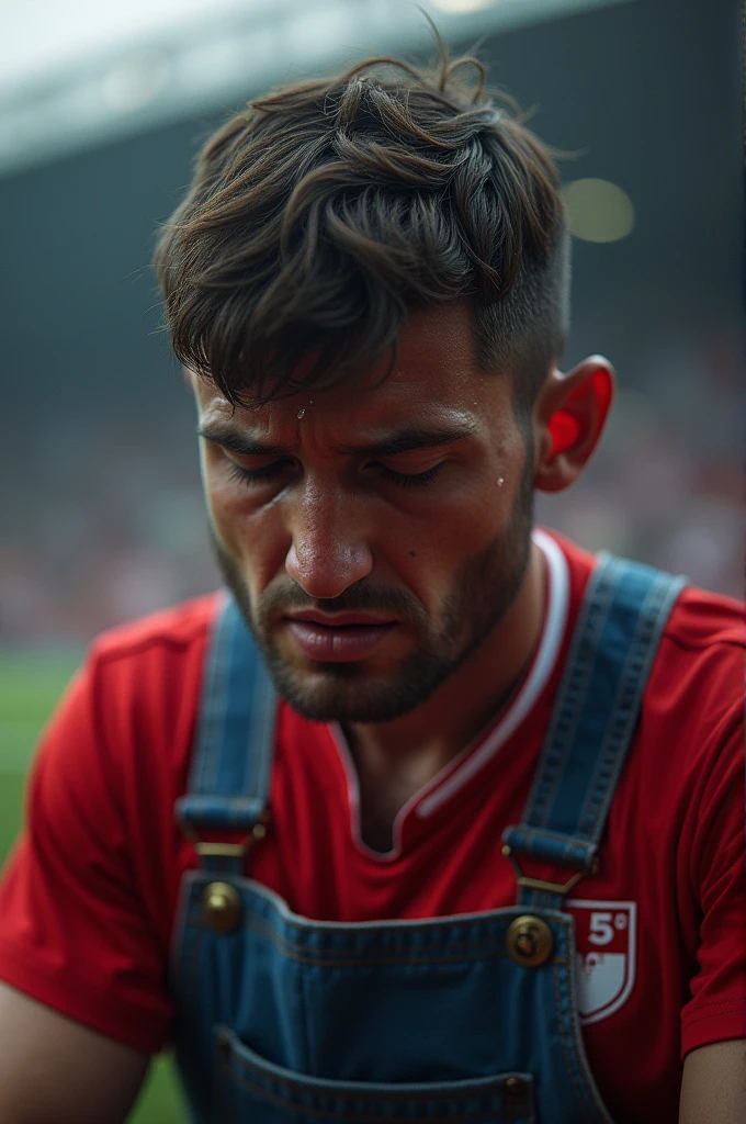 basel fc fan in overalls crying