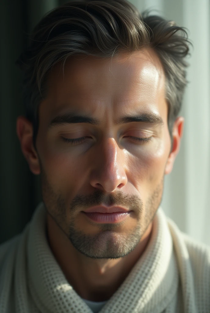 दृश्य: शांत, ध्यानमग्न दृश्य man face front