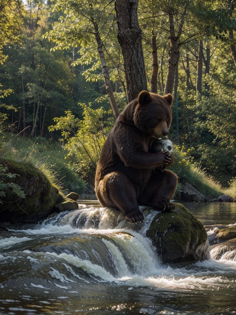 A Little Bear's Dream
A little bear, so soft and brown,
Cuddled up in his cozy town.
He dreamed of honey, sweet and gold,
And forests green, where stories unfold.
He saw a river, sparkling bright,
With fish that jumped, a playful sight.
He climbed a tree, so tall and high,
And watched the birds sail through the sky.
But soon the dream began to fade,
And little bear felt quite afraid.
He woke up with a tiny yawn,
And knew that morning had begun.