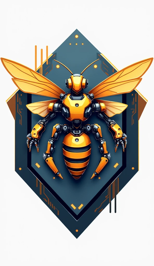 Bee robotic construction logo
