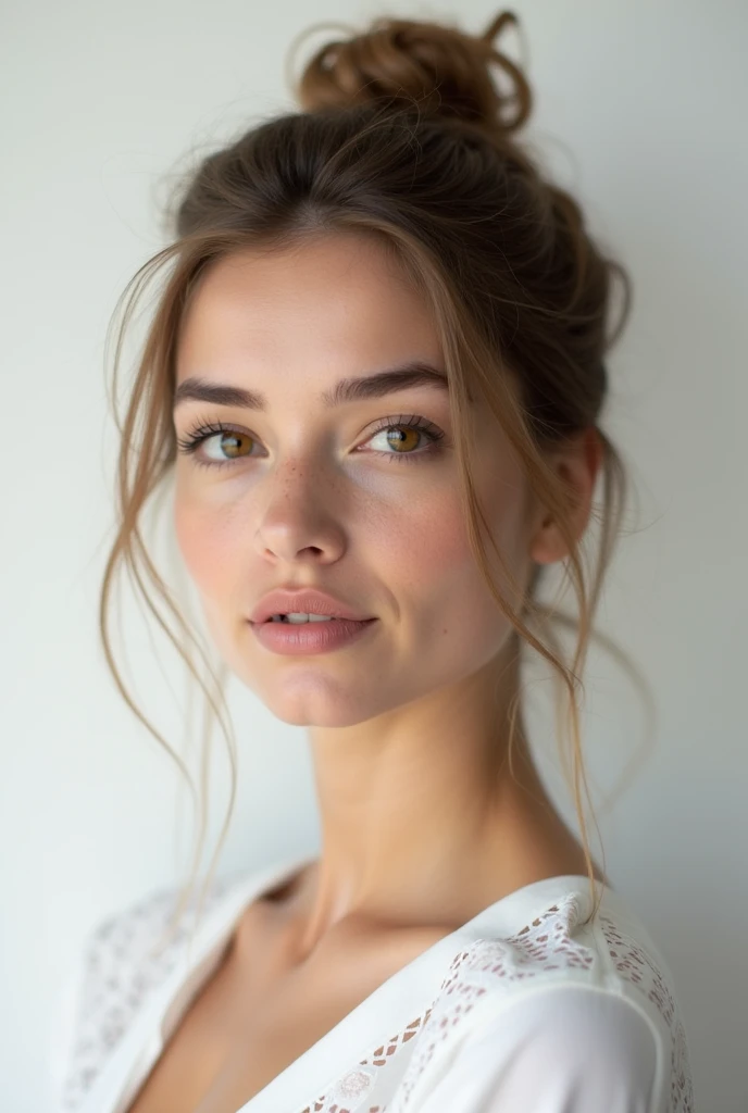 Veuillez vous tourner un peu plus vers l'avant. hair tied up