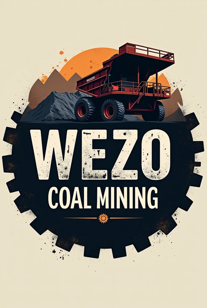 Contruct a realistic and meaningful loge for a steam coal minning company called "WEZO coal mining". Integrate the words within the logo. It is an above ground coal minning company. That sells its coals to cement factories. Do not use an axe on the logo.