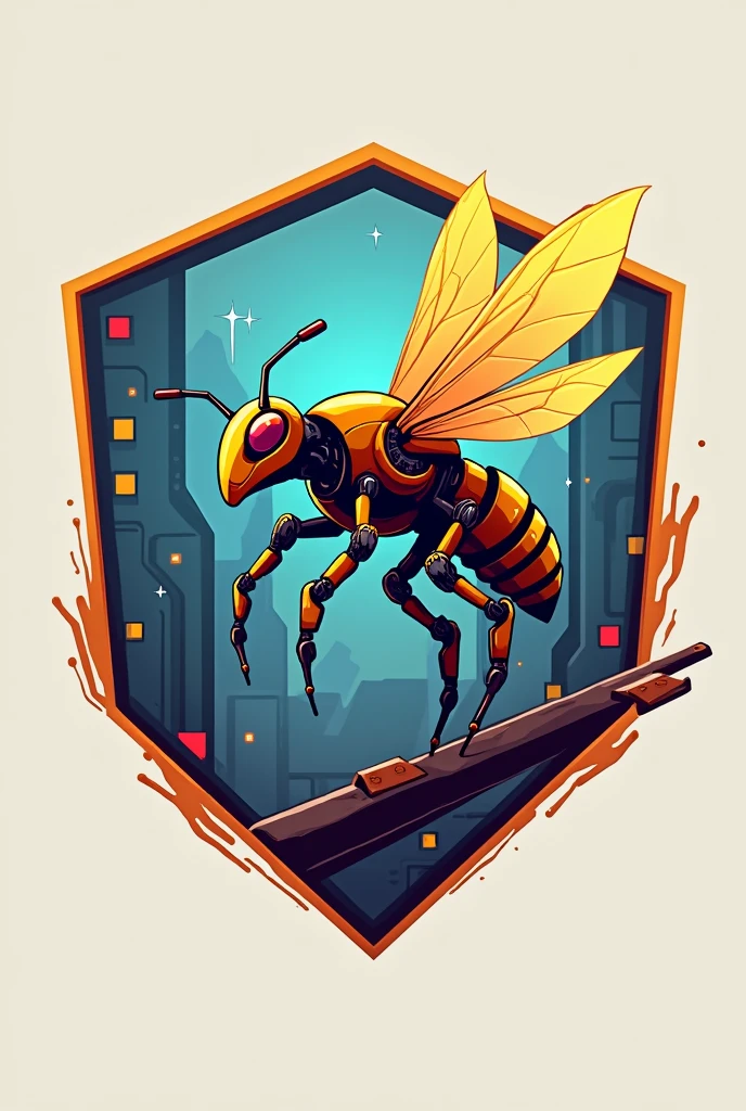 Bee robotic construction logo