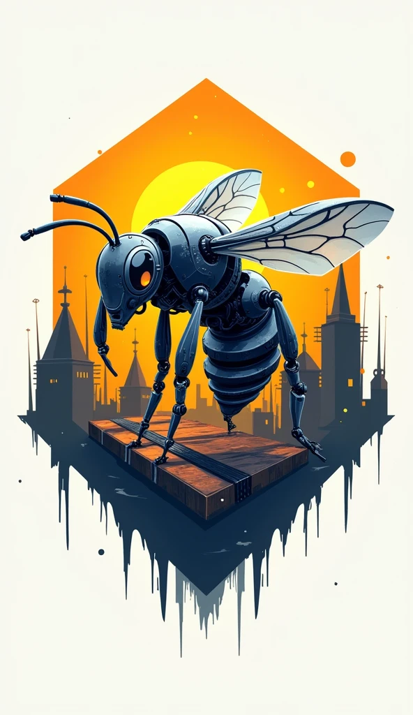 Bee robotic construction logo