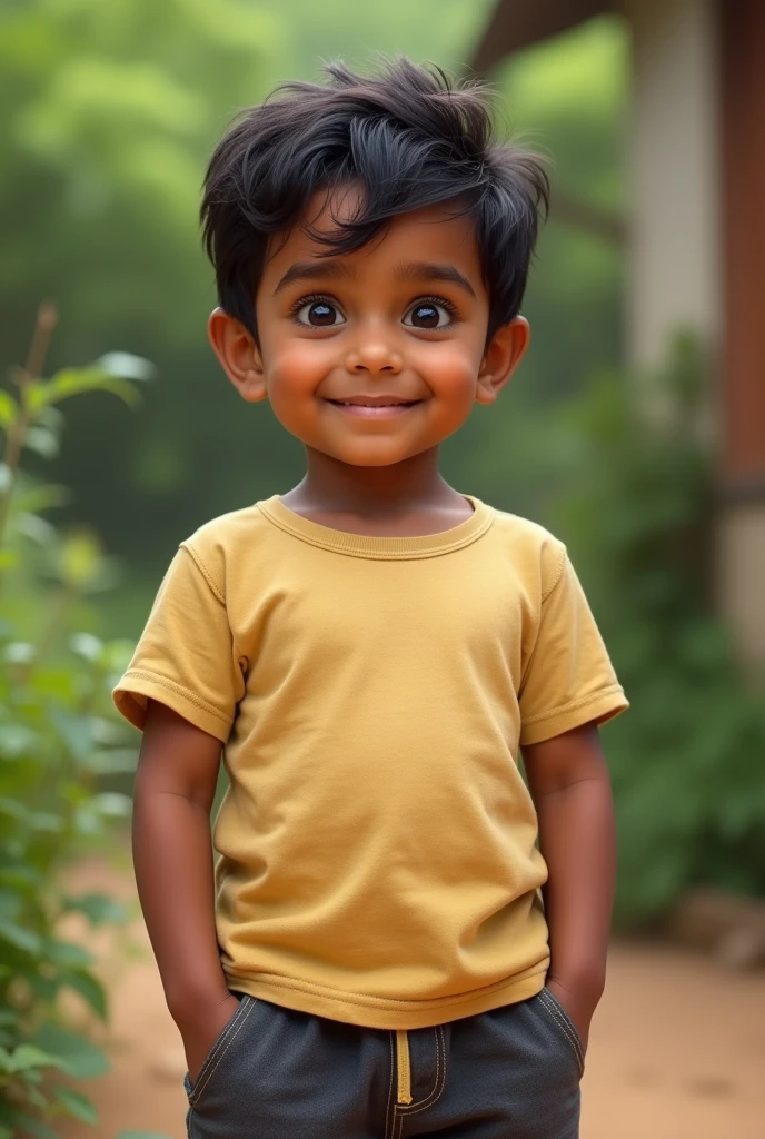 I need a photo of male about 2. He must wear t shirt and short. Looks like Sri Lankan boy